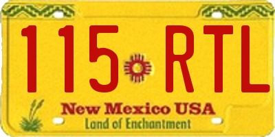 NM license plate 115RTL