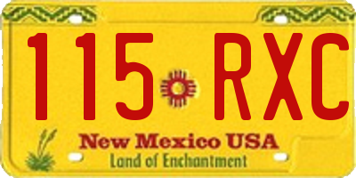 NM license plate 115RXC