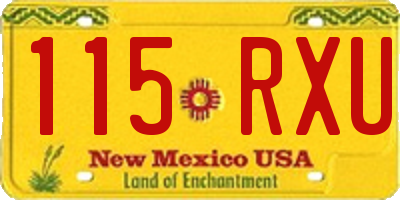 NM license plate 115RXU