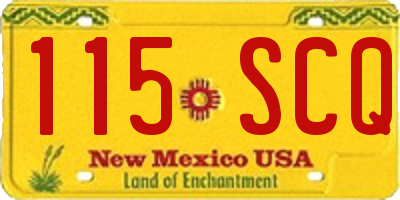 NM license plate 115SCQ