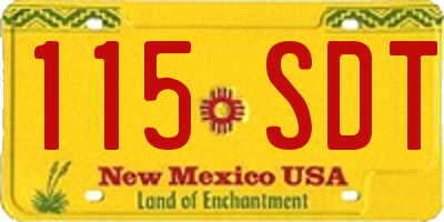 NM license plate 115SDT
