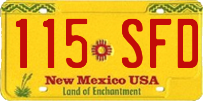 NM license plate 115SFD