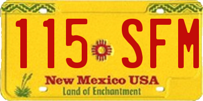 NM license plate 115SFM
