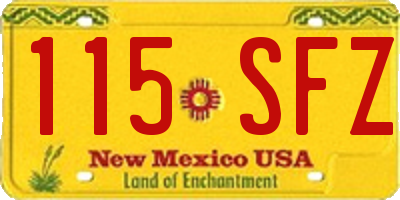 NM license plate 115SFZ