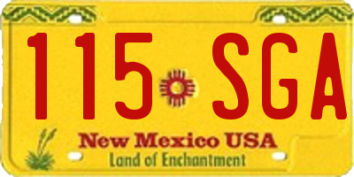 NM license plate 115SGA