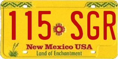NM license plate 115SGR
