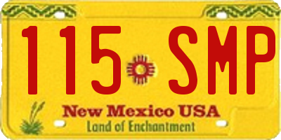 NM license plate 115SMP