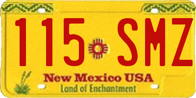 NM license plate 115SMZ