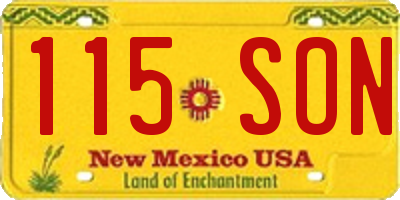 NM license plate 115SON