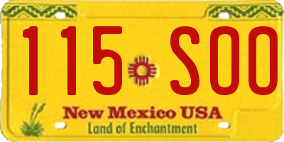NM license plate 115SOO