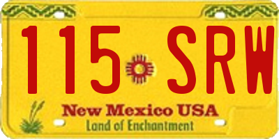 NM license plate 115SRW
