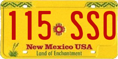 NM license plate 115SSO