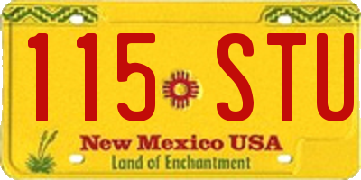 NM license plate 115STU