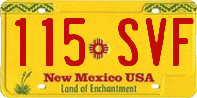 NM license plate 115SVF