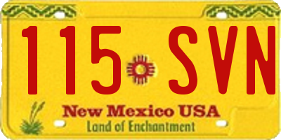 NM license plate 115SVN