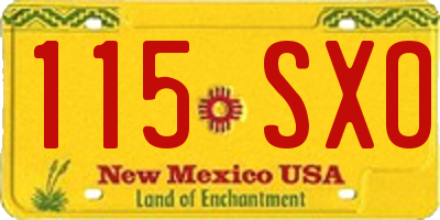 NM license plate 115SXO