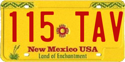 NM license plate 115TAV