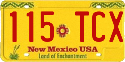 NM license plate 115TCX