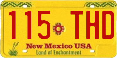 NM license plate 115THD