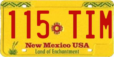 NM license plate 115TIM
