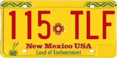 NM license plate 115TLF