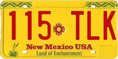NM license plate 115TLK