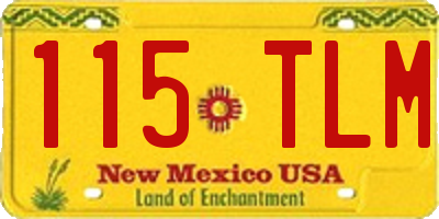 NM license plate 115TLM