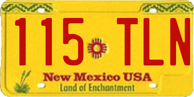NM license plate 115TLN