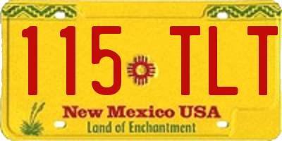 NM license plate 115TLT
