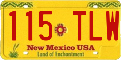 NM license plate 115TLW