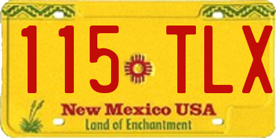 NM license plate 115TLX