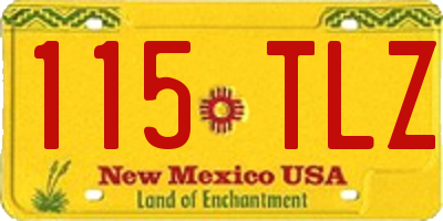 NM license plate 115TLZ