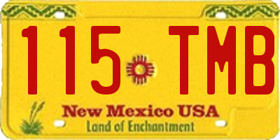 NM license plate 115TMB