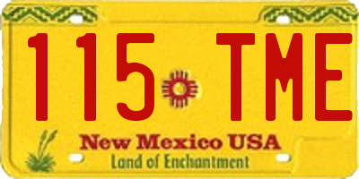 NM license plate 115TME