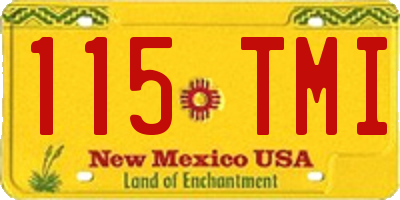 NM license plate 115TMI