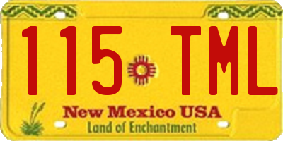 NM license plate 115TML