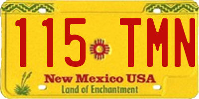 NM license plate 115TMN