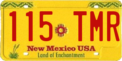 NM license plate 115TMR