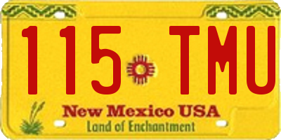 NM license plate 115TMU