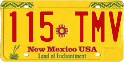 NM license plate 115TMV