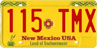 NM license plate 115TMX