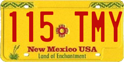 NM license plate 115TMY