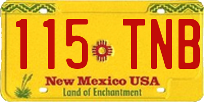 NM license plate 115TNB