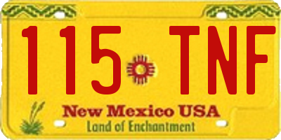 NM license plate 115TNF