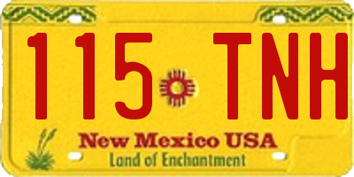 NM license plate 115TNH