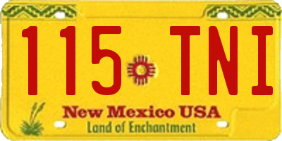 NM license plate 115TNI