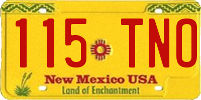 NM license plate 115TNO