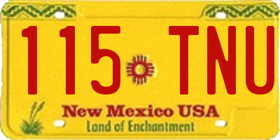 NM license plate 115TNU
