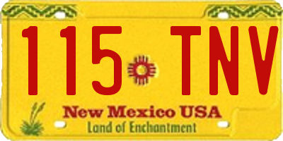 NM license plate 115TNV