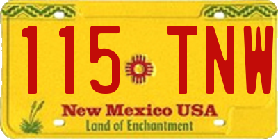 NM license plate 115TNW